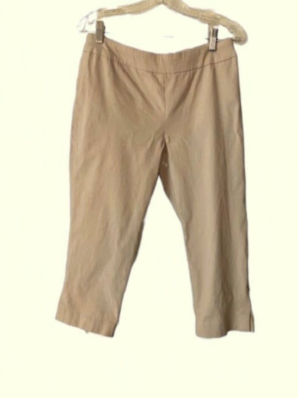 Cleo Petites Light Beige Pull-On Capris Size Medium Petite